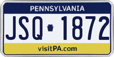 PA license plate JSQ1872