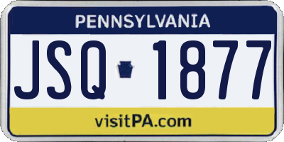 PA license plate JSQ1877