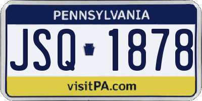 PA license plate JSQ1878