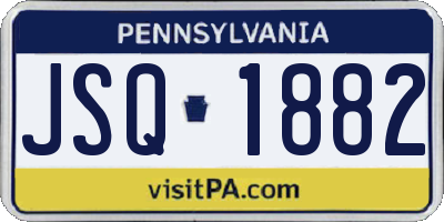 PA license plate JSQ1882