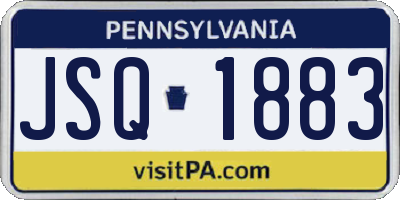 PA license plate JSQ1883