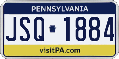 PA license plate JSQ1884