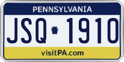 PA license plate JSQ1910