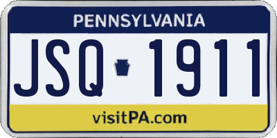 PA license plate JSQ1911