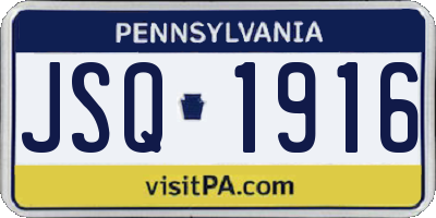 PA license plate JSQ1916