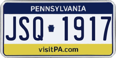 PA license plate JSQ1917