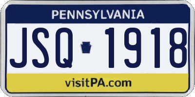PA license plate JSQ1918
