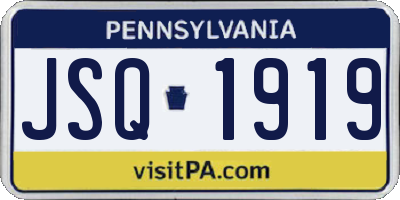 PA license plate JSQ1919