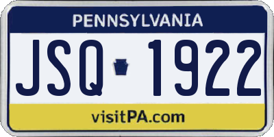 PA license plate JSQ1922