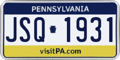 PA license plate JSQ1931