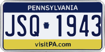 PA license plate JSQ1943