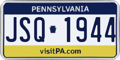 PA license plate JSQ1944