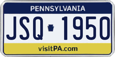 PA license plate JSQ1950