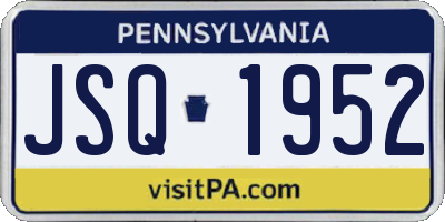PA license plate JSQ1952
