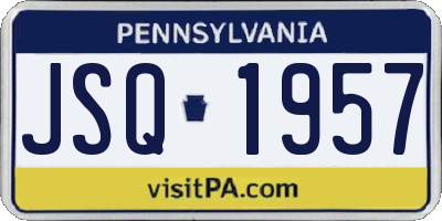 PA license plate JSQ1957