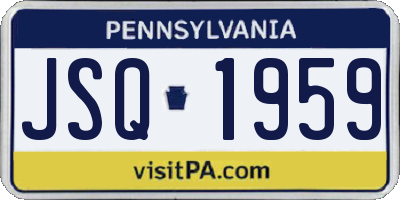 PA license plate JSQ1959
