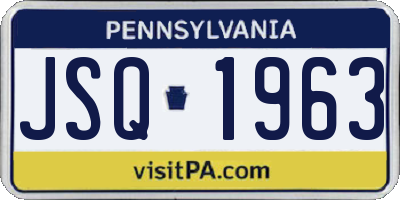 PA license plate JSQ1963