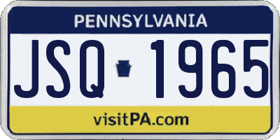 PA license plate JSQ1965