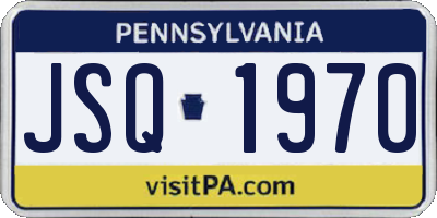 PA license plate JSQ1970