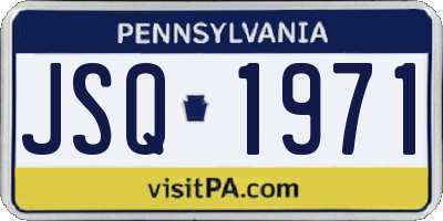 PA license plate JSQ1971