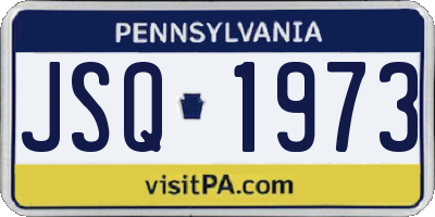 PA license plate JSQ1973