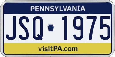 PA license plate JSQ1975