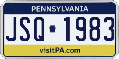 PA license plate JSQ1983