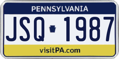PA license plate JSQ1987