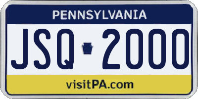 PA license plate JSQ2000