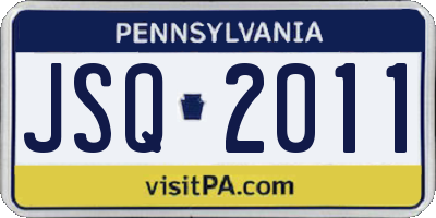 PA license plate JSQ2011