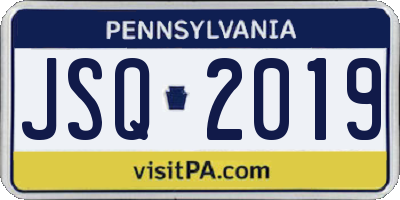 PA license plate JSQ2019