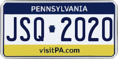 PA license plate JSQ2020