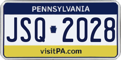 PA license plate JSQ2028