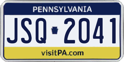 PA license plate JSQ2041