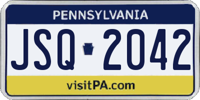 PA license plate JSQ2042