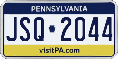 PA license plate JSQ2044