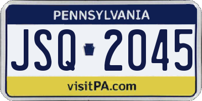 PA license plate JSQ2045