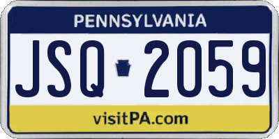 PA license plate JSQ2059