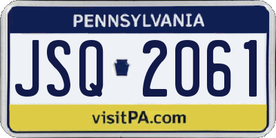 PA license plate JSQ2061
