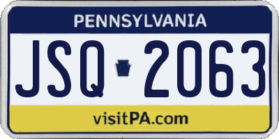 PA license plate JSQ2063