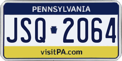 PA license plate JSQ2064