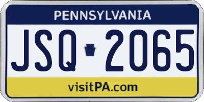 PA license plate JSQ2065