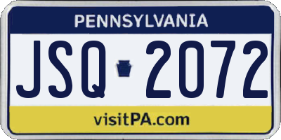 PA license plate JSQ2072