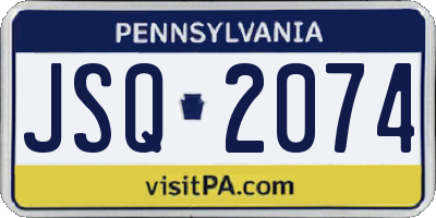 PA license plate JSQ2074