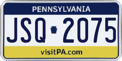 PA license plate JSQ2075