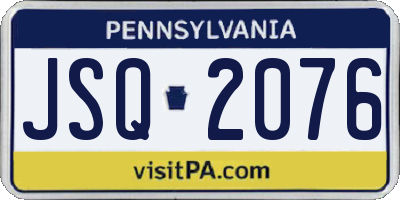 PA license plate JSQ2076