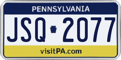PA license plate JSQ2077