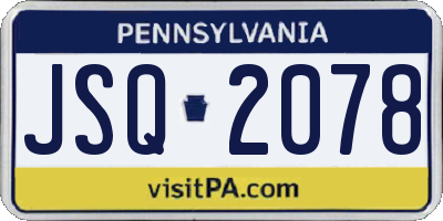 PA license plate JSQ2078