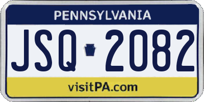 PA license plate JSQ2082