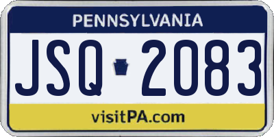 PA license plate JSQ2083